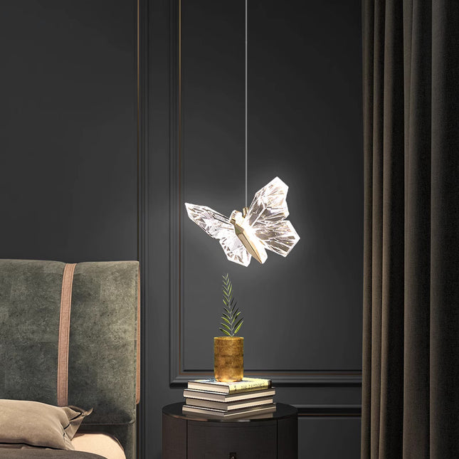 Hanging lamp SOMMERFUG by Rodesigne — brass modern pendant light, custom designer lighting by RODESIGNE