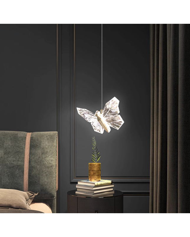 Hanging lamp SOMMERFUG by Rodesigne — brass modern pendant light, custom designer lighting by RODESIGNE