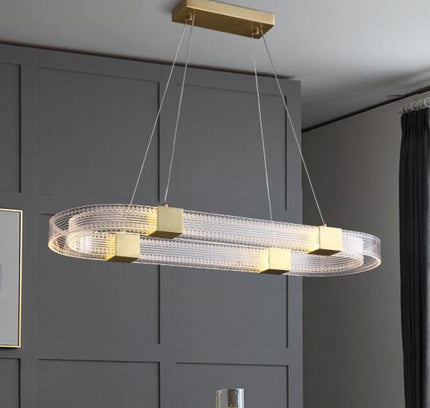 Chandelier WASSER RECT by Rodesigne — brass designer chandelier, custom lighting by RODESIGNE